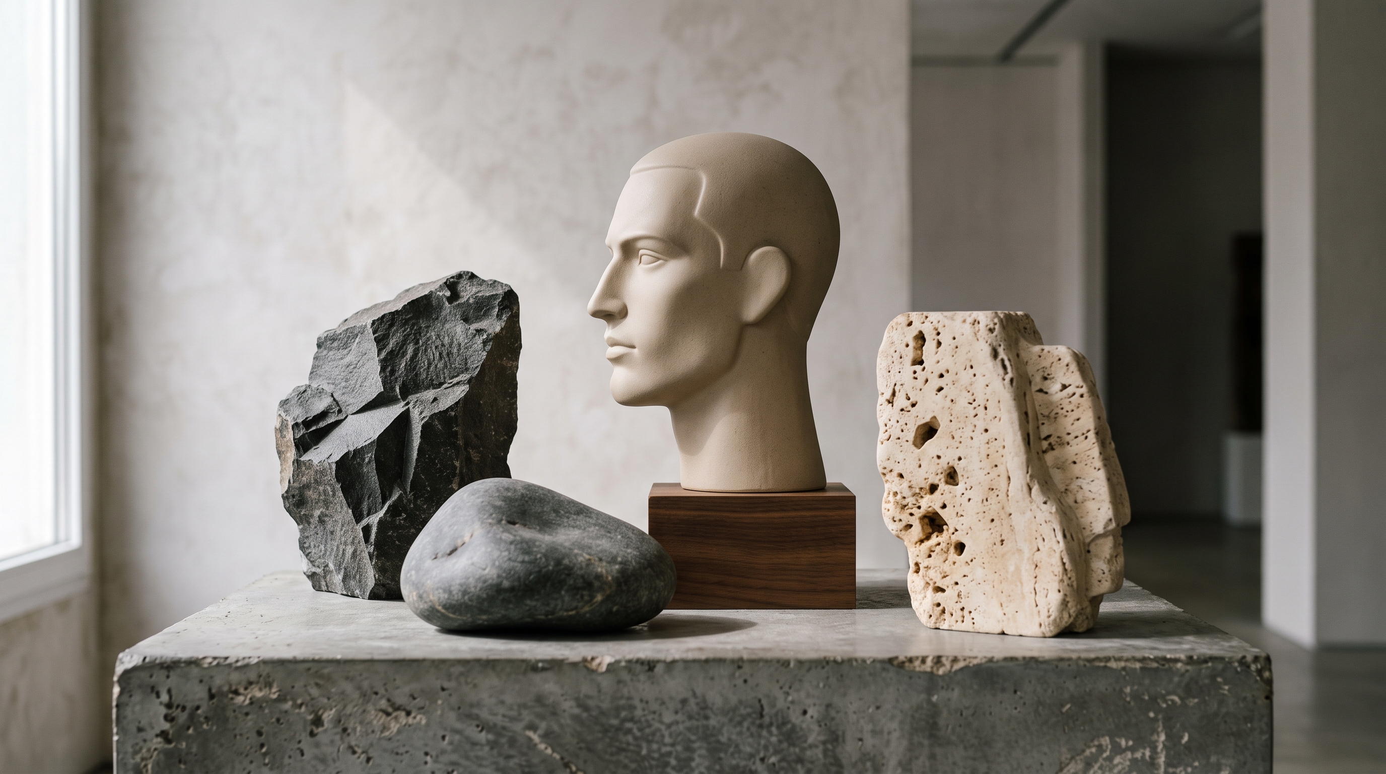 Different materials surrounding one individual facial form