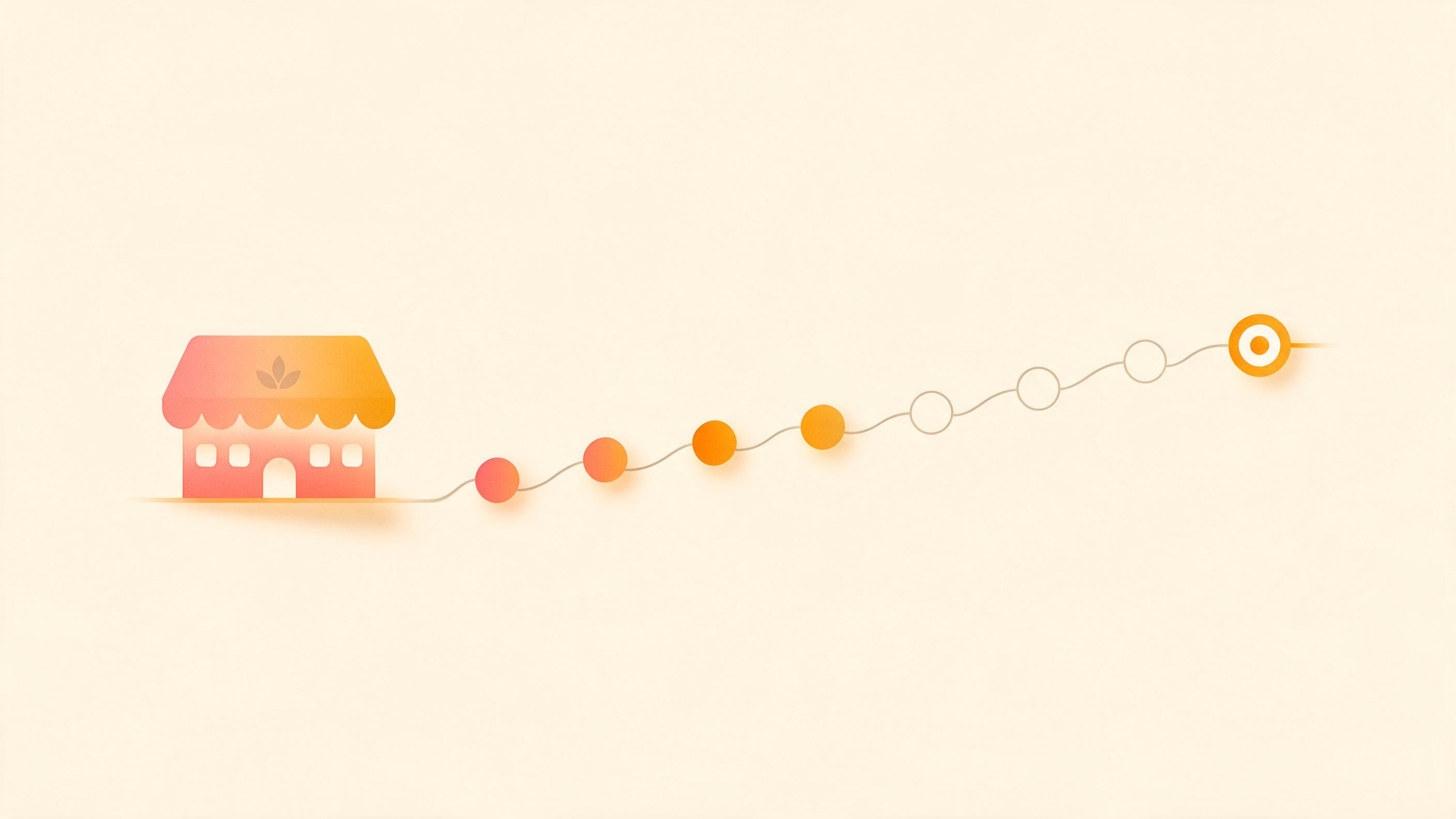 A seven step path from storefront to target, the first steps completed